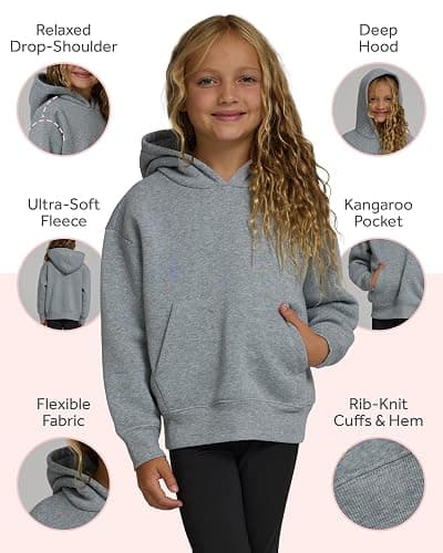 PURE CHAMP Girls Sweatshirt 3 Pack Hoodie for Teen Girls Crewneck Sweatshirt Quarter Zip hoodies Fleece Sizes 4–16 Clothing thumbnail 4