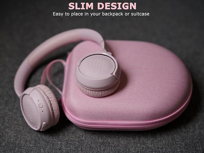 Ginsco Universal Headphone Case Compatible with JBL Tune 510BT 720BT, Sony WH-CH 720N/WH-CH520, with Sony/JBL/Soundcore Q20 Q30/BERIBES/TOZO/KVIDIO etc Wireless Headphones Light Pink thumbnail 3