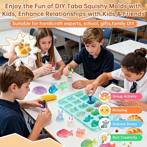 Silicone Pigment Set for Taba Squishy Maker & Silicone Mold, Ultimate 24 Colors Liquid Coloring Dye for Party, Group & Handicraft, Professional Squishy Making Paint Kit, 10 ml Each. thumbnail 5