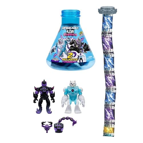 MrBeast Lab Hybrids Multi Pack, Reveal Different Hybrid Parts To Create 2 Mix & Match Action Figures, Plus Parts Of The Golden Panther Dragon, Fuse Millions Of Beast Combinations - Shark VS Polar Bear thumbnail 3