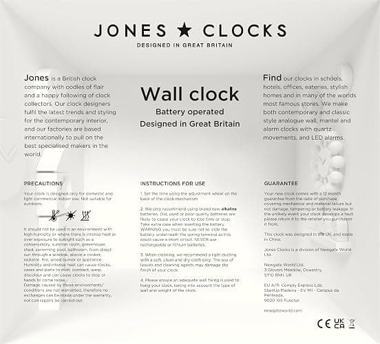 JONES CLOCKS® Rialto Wall Clock | Ornate Vintage Style Square Clock | 10 inch | Pink | Ideal for The Living Room or Bedroom thumbnail 8