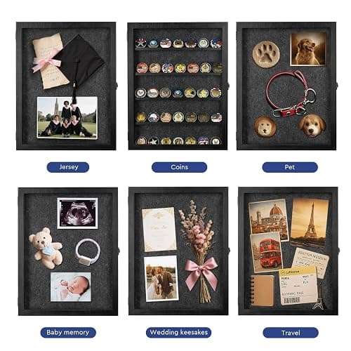 Large Jersey Frame Display Case, Black Shadow Box Frame 13X17 with Slot, for Graduation/Pet/Medal/Coin/Wedding Keepsakes, Anniversary/Birthday/Bridal/Engagement/Wedding Registry/House Warming Gifts thumbnail 4
