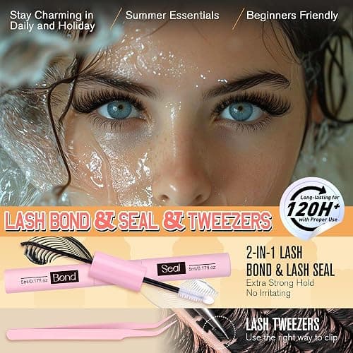 Lash Clusters Kit 30D-100D Wispy Eyelash Extension Kit 474pcs Individual Lashes 8-16MM Cluster Eyelash Extensions DIY Lash Extension Kit D-Curly Eyelash Clusters with Lash Bond and Seal Lash Tweezers thumbnail 6