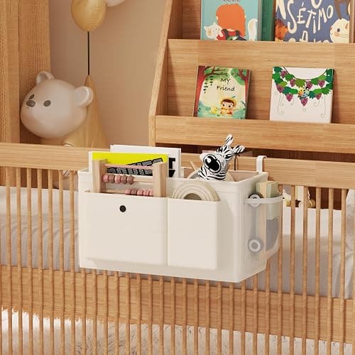 Edudif Bedside Caddy Bedside Organizer with Fixed Straps & Water Bottle Holder, Bunk Bed Caddy ideal for Home, Dorm, Hospital, Crib, Versatile Bedside Storage Solution thumbnail 2
