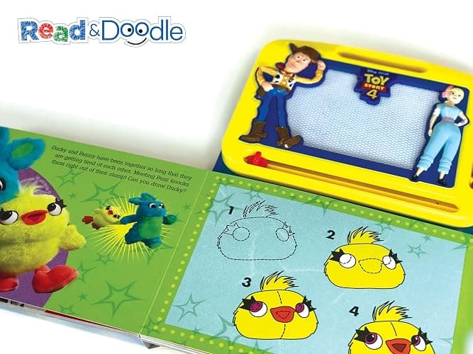 Disney / Pixar Toy Story 4 Read & Doodle - Learning resources for kids, a magnetic drawing pad, an easy-to-use pen, 22-page board book for reading and drawing thumbnail 4