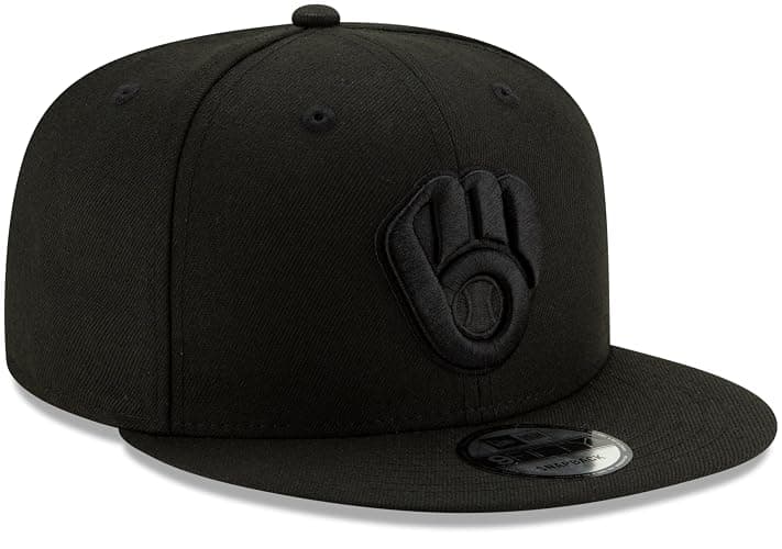 New Era MLB 9FIFTY Black Black Primary Logo Team Adjustable Snapback Hat Cap One Size Fits All thumbnail 3