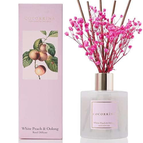 Cocorrína Reed Diffuser Sets - 6.7 oz. White Peach& Oolong Scented Diffuser with 8 Sticks Home Fragrance Reed Diffuser for Bathroom Shelf Decor thumbnail 3