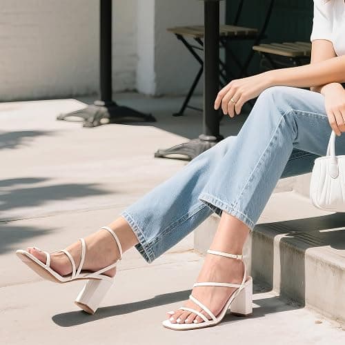 DREAM PAIRS Women's Heels Chunky Block Strappy Square Open Toe Ankle Buckle Heeled Sandals Wedding Party Dress Shoes Indie thumbnail 7