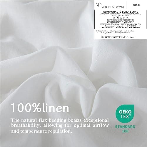 EVERLY 100% Pure Linen Round Tablecloths 70Inch Round Machine Washable Tablecloth for Thanksgiving,Decorative Halloween,Buffet Parties,Picnic,Events,Weddings and Restaurants-White thumbnail 5