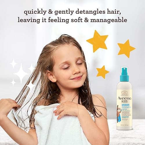 Aveeno Kids Hydrating Hair Detangler Spray, 10 fl. oz | Quickly Detangles Hair, Oat Extract, Tear-Free, Gentle on Sensitive Skin & Scalp thumbnail 2