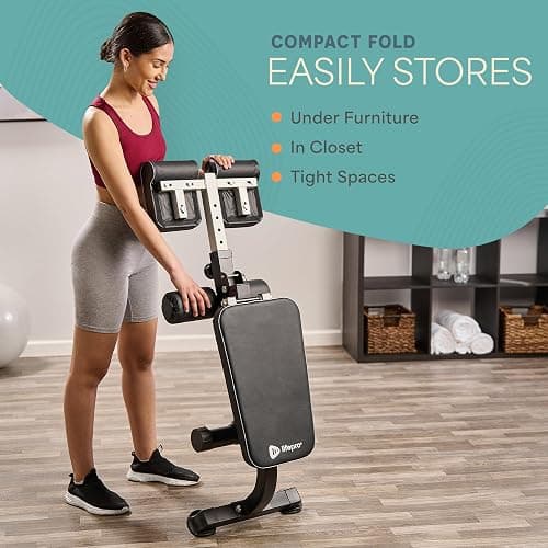 LifePro SculptTrainer Roman Chair with 330 lb Capacity — Incline Adjustable Hyperextension Bench for All-in-One Body Workout — Foldable Home Gym Back Extension Machine for Glutes, Core & Lower Back thumbnail 6