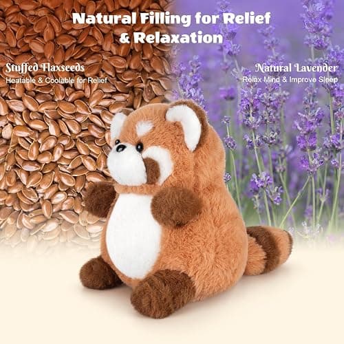 SuzziPals Heatable & Coolable Red Panda Stuffed Animal, Heating Pad Microwavable for Soothing & Relaxation, Lavender Scented Red Panda Plush Toy for Stress Relief, Red Pandas Gifts for Kids & Adults thumbnail 3