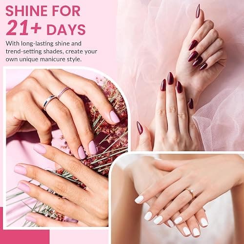 VANREESA 42 Pcs Gel Nail Polish Kit with U V Light 24 Colors Gel Polish Nail Set Glossy & Matte Top Coat Complete Nail Kit with Manicure Tools for All Seasons Gifts for Women Girls thumbnail 5