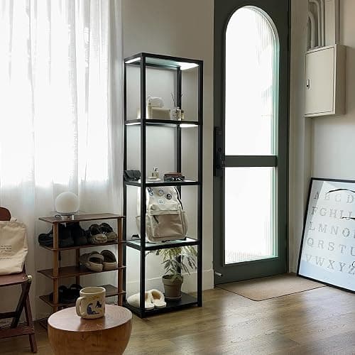 LED Display Shelf with Lights – Glass Display Cabinet for Collectibles with Dimmable Lighting, App & Remote Control – 66” Curio Shelf Floor Lamp with Adjustable Color Temps – FENLO Fantasy Plus Pro thumbnail 8