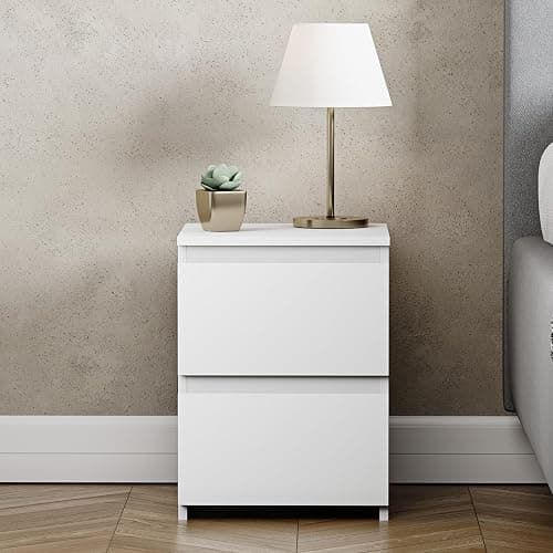 Vida Designs Denver Table de Chevet 2 tiroirs Blanc thumbnail 3