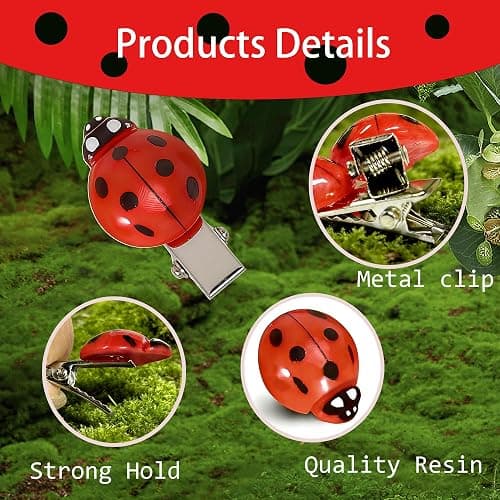 10PCS Ladybug Hair Clips Mini Lady Bug Accessories Perfect for Girls and Women Ladybug Jewelry Polka Dot Hair Clips Ldeal Birthday Gift for a Girl and Girlfriend (red) thumbnail 4