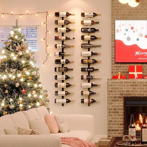 12 Bottle Wall-Mounted Wine Rack, Detachable Storage Organizer Used as One or Four, DIY Wall Hanging Bottle Holder, for Dining Room, Bar, Wine Cellar thumbnail 8