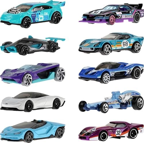 Hot Wheels 10-Pack of Toy Race Cars, Includes 1:64 Scale Corvette, Lamborghini, McLaren & Hot Wheels Originals (Amazon Exclusive) thumbnail 2