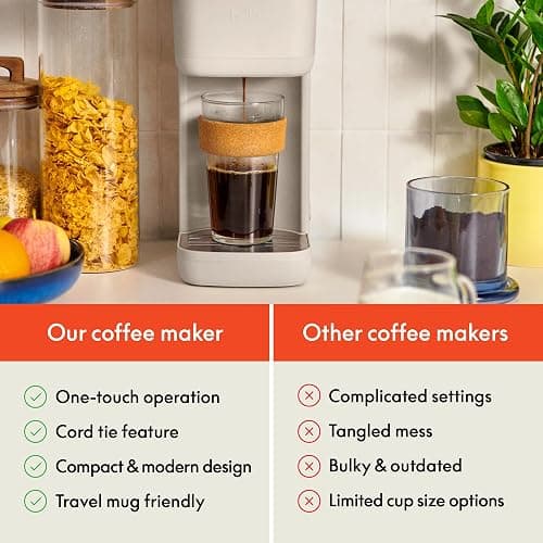 BELLA Single Serve Coffee Maker, K Cup & Coffee Ground Compatible with Removable, Adjustable Drip Tray, Auto Shutoff & Reusable Dishwasher Safe Accessories, Brews 6oz to 14oz, 1000 Watt, Oatmilk thumbnail 5