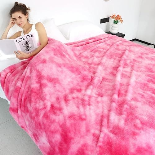 Fleece Throw Blanket Cozy Soft Lightweight Throw Blankets Warm Plush Pink Fall Blankets and Throws Couch Sofa Bed Camping Travel Picnic Outdoor Blanket Bedding Kid Baby Boys Girls Adults thumbnail 8