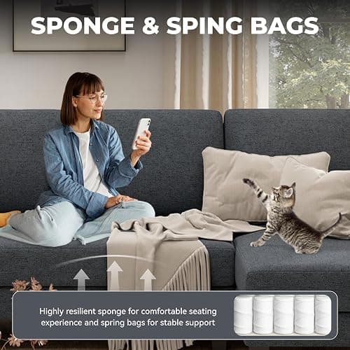 Nebuaegis U-Shaped Sectional Sofa Couch for Living Room, Modern Modular Sofa with Double Chaise, Classic Lounge Couch Sleeper for Apartment, DarkGary thumbnail 4