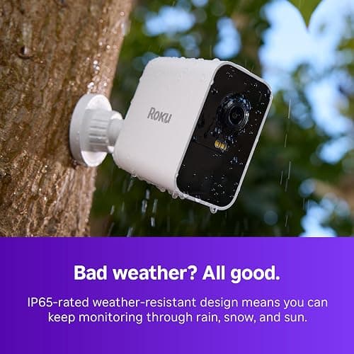 Roku Battery Camera Plus for Home Security - New 2025 Weather-Resistant Outdoor & Indoor Wireless Camera & Pet Monitor with 1080p HD & Two-Way Audio - 4X Rechargeable Battery Capacity thumbnail 5