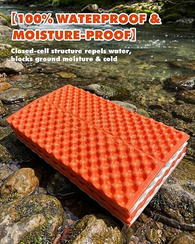 Camping Foam Sleeping Pad Lightweight Closed Cell Folding Camping Mat Moisture-Proof Camping Mattress Portable for Outdoor Hiking Mountaineering Blue thumbnail 3