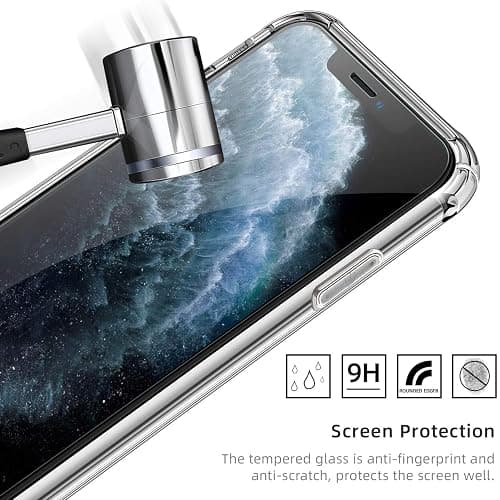 New&Teck Coque pour iPhone 11 (6.1) + [Verre Trempé Protection écran], en Transparent Silicone TPU Souple [Bumper avec Coins Renforcés], Protection Claire. thumbnail 2