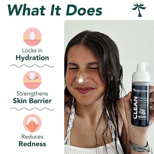 Tropiculture Clean Foaming Face Wash for Teens, Tweens & Kids | Gentle Face Cleanser for Girls | Bright Berry Hydrating Facial Cleanser | Natural, Non Toxic Skin care for Teens | Moisturizing thumbnail 2