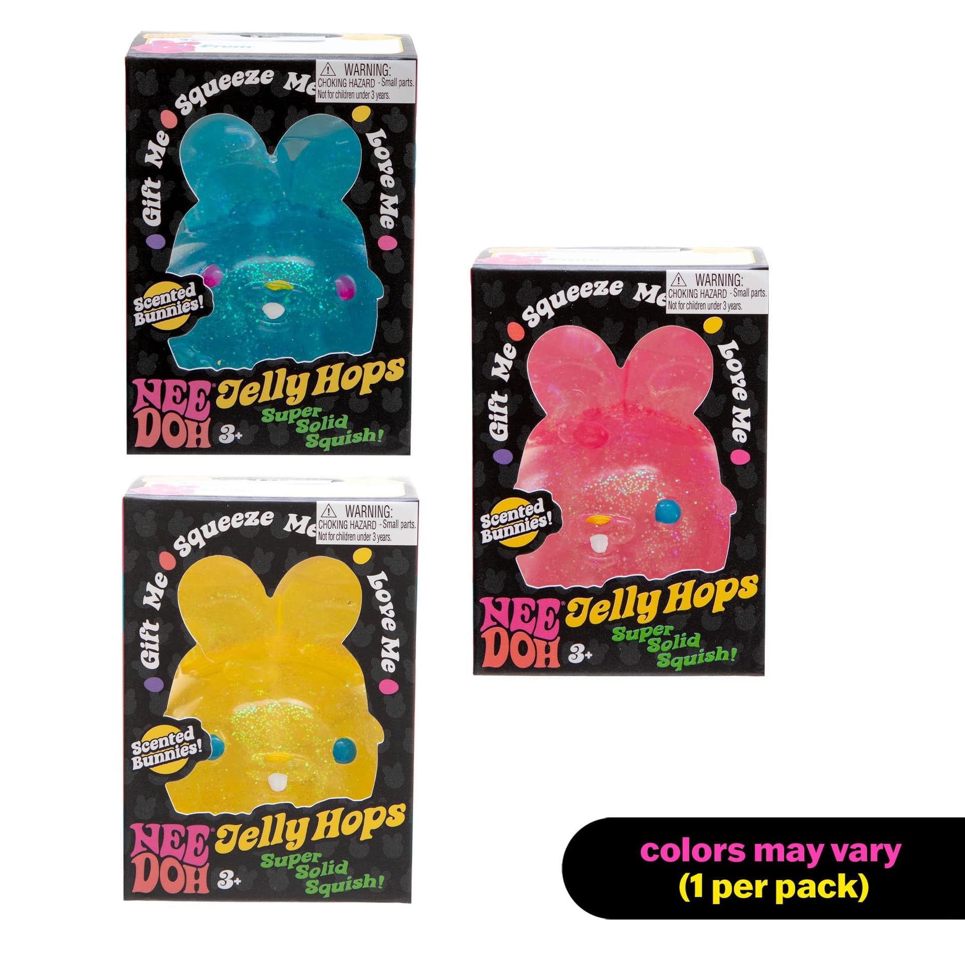 Needoh Jelly Hops Scented Bunnies, Assorted Colours - Soft Squeezable Texture, Sparkly Finish, Sweet Jellybean Aroma, Tactile Sensory Fun thumbnail 2