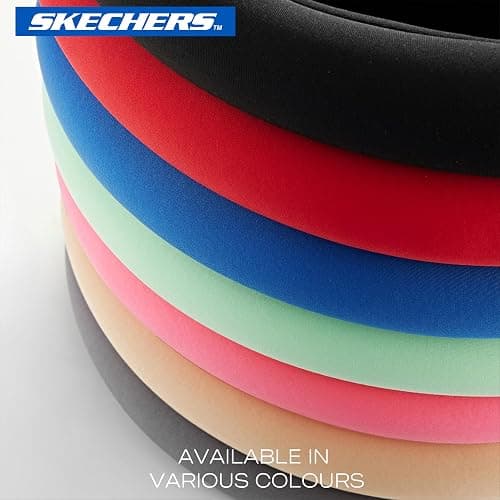 Skechers Pink Steering Wheel Cover, Memory Foam Car Steering Wheel Cover,14.5-15inch Anti-Slip Safety Comfortable Desgin, Universal Accessory for Diverse Cars, Truck,SUV (Black & Pink) thumbnail 6