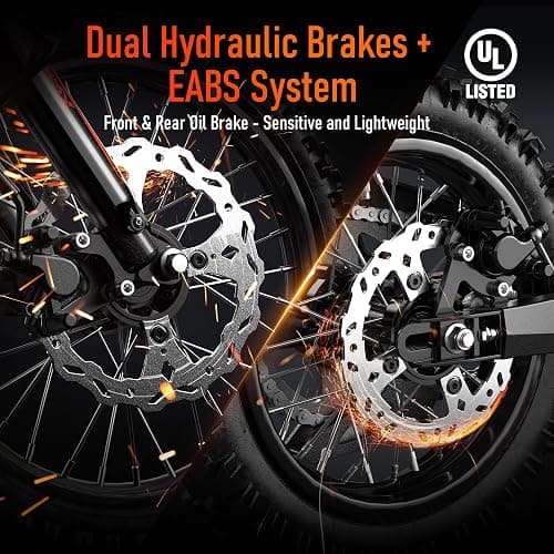 RiderX Electric Dirt Bike for Adults Teens, 3000W Brushless 220Nm Motor - 45° Slope, 38 MPH, 48V/23.5Ah Removable Battery, Dual Hydraulic Brakes & Full Suspension Electric Motorcycle for 13+ thumbnail 6