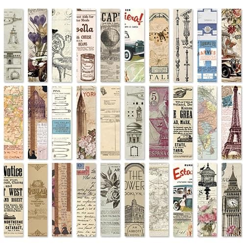 Generic 30PCS Vintage Aesthetic Bookmarks for Reading Women, Retro Natural Butterfly Flower Boxed Cardboard Paper Bookmarks Gifts for Book Lovers (B - 30 PCS) - Image 1
