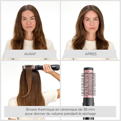 BaByliss Brosse soufflante Perfect Finish - 3 accessoires pour lisser, créer du volume et mettre en forme - 2 réglages de chaleur +Bouton Air Froid - Technologie ionique anti- frisottis - AS126E thumbnail 6