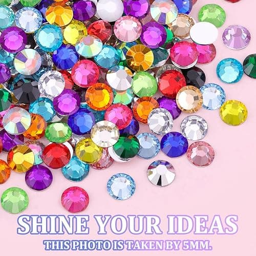 8400 PCS Bedazzling Kit, 24 Colors 5mm SS20 Flat Back Rhinestones for Bedazzling, Rhinestone Kit with 5Pcs Jewelry Paste Solution, Pick Up Pen & Tweezers for DIY Crafts, Shoes and Clothes thumbnail 3