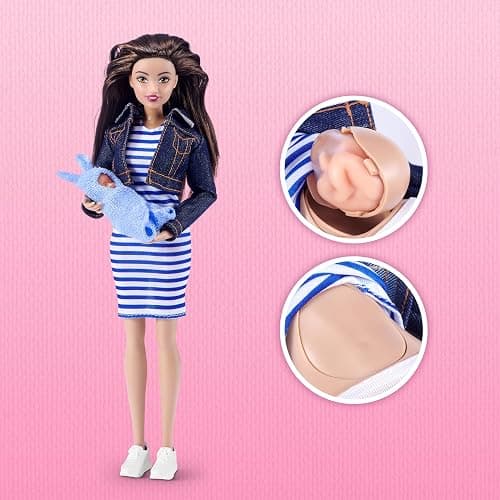 MY MINI Mom & Baby Surprise (Maria) By ZURU | mini pregnancy doll toy with newborn baby accessories, realistic nurturing play, collect all 3, play & display, kids gifts thumbnail 3