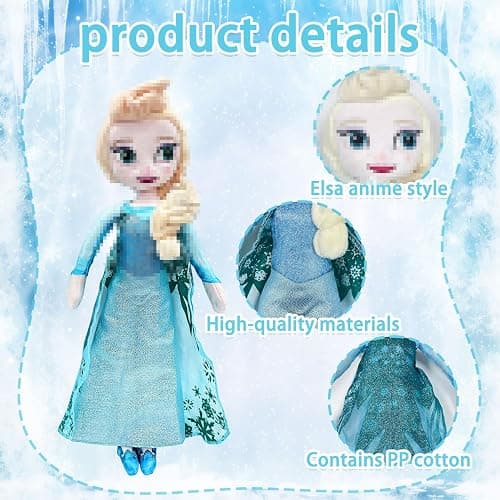 BAISHUWU ELSA Puppe, 40CM ELSA Plüschtier, Cartoon Gefüllte Puppen für Kinderpartygeschenke Geburtstag Geschenke thumbnail 3