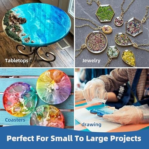 TAKIMO 1 Gallon Crystal Clear Resin Kit,No Bubble & Not Yellowing Epoxy Resin for Coating, Casting, Table Top,DIY, Bar Top, River Tables, Resin Art, Wood with High Gloss Finish thumbnail 6
