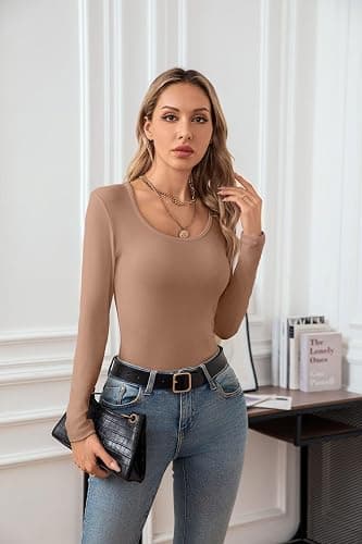 VICHYIE Summer Women's Scoop Neck Short Sleeve Shirts Ribbed Slim Fitted Casual Basic Top Blouses thumbnail 3