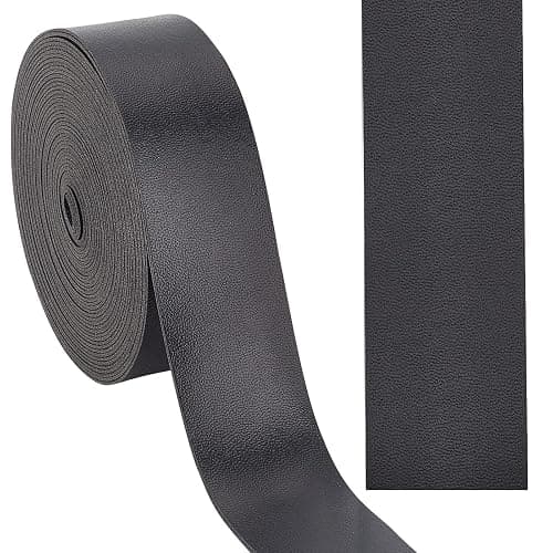 GORGECRAFT 118 Inch Black Double Sided Leather Strip Strap 1.18 Inch Wide Smooth Leather Belt Wrap Flat Cord for DIY Crafts Projects Clothing Making Bag Handles Belts - Image 1