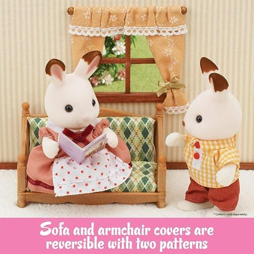 Calico Critters Comfy Living Room Set - Toy Dollhouse Furniture & Accessories Set for Ages 3+ thumbnail 6