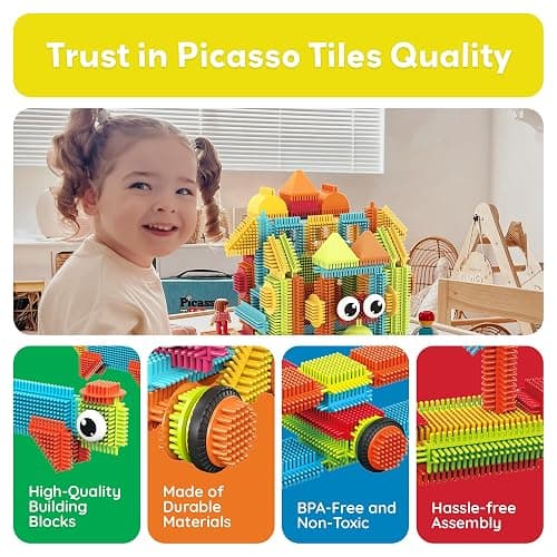 PicassoTiles 120pcs Hedgehog Interlocking Building Blocks Tiles Construction Toy Set Learning Playset STEAM Development Preschool Kindergarten Toy for Kids Age3+ PTB120 thumbnail 8
