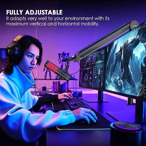 IXTECH Premium Microphone Boom Arm with Desk Mount, 360° Rotatable, Fully Adjustable, for Podcast, Video, Gaming, Radio, Studio, Recording, Sturdy and Universal VALIANT Model thumbnail 6