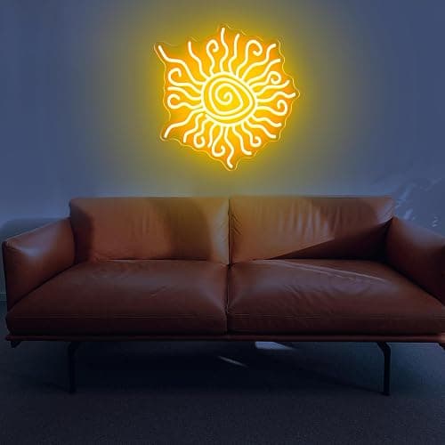 Twisted sun neon LED light wall decor thumbnail 7