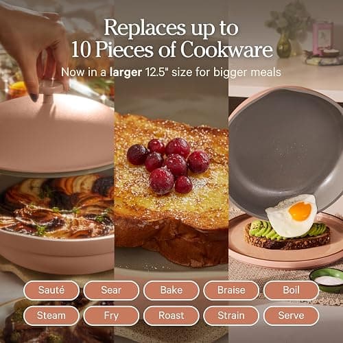 Our Place Large Always Pan 2.0-32cm (3.8L) Nonstick, Toxin-Free Ceramic Cookware | Patented 10-in-1 Aluminum Frying & Sauté Pan | Safe for Oven, Induction & All Cooktops up to 232°C | Spice thumbnail 4