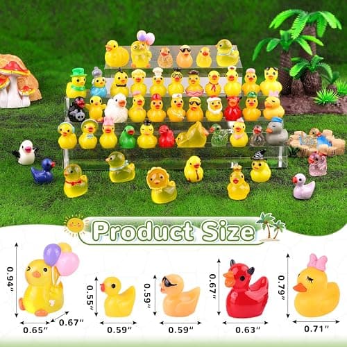 50PCS Mini Resin Animals Assorted Styles Cute Tiny Ducks,Miniature Duck Figures to Hide,Little Animal Toys Bulk for Topper Desk Garden Dollhouse Landscape Aquarium Ornaments DIY Crafts & Decor thumbnail 3