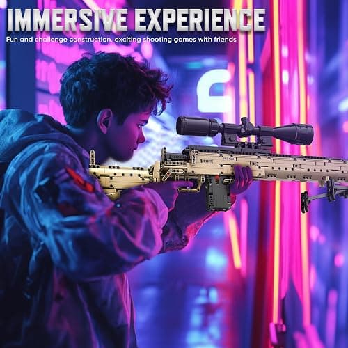 YWFSFZ Building Blocks Gun Model Toys for Adults, 1388 Pcs 1:1 M24 Building Set Guns Model Toys for Adults Boys Teens Age 12+, Collectible Building Blocks Gift for Military Enthusiasts thumbnail 7