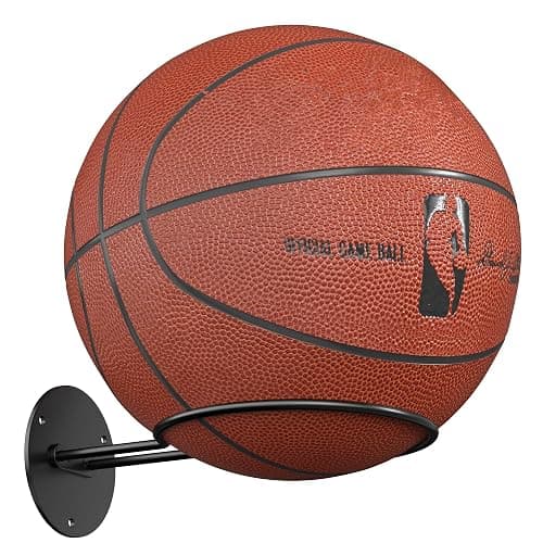 jockcaras Ball Display Holder Wall Mount: Black Storage Rack for Basketball, Rugby, Soccer, Football, Baseball Room Decor - Boys Sports Accessories Organizer - Image 1