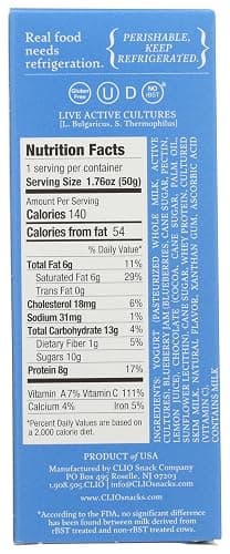 Clio, Bar Greek Yogurt Blueberry Single, 1.7 Ounce thumbnail 2