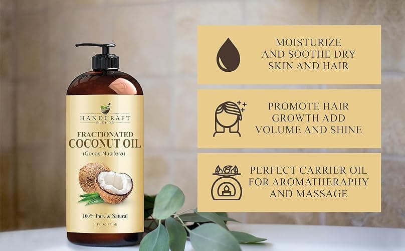 Handcraft Blends Fractionated Coconut Oil - 16 Fl Oz - 100% Pure and Natural - Premium Grade Carrier Oil for Skin, Hair and Body - Massage - Hair Tonic thumbnail 6